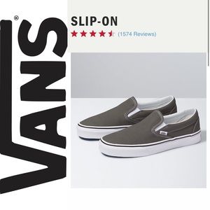 MOVING SALE! VANS SLIP ON CANVAS SHOES - CHARCOAL